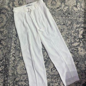 Lucy Wang White Silky Trousers Ankle Cut M